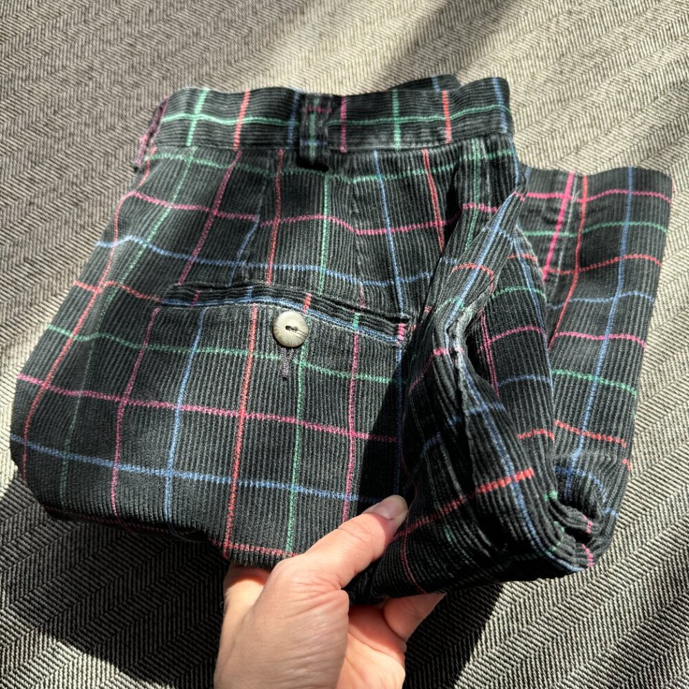 Corduroy Plaid Shorts 28W Vintage EUC - Picture 10 of 13